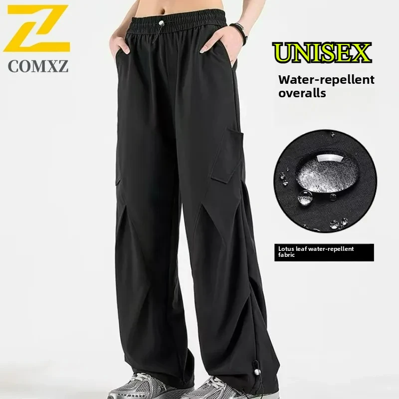 

American Street Cargo Pants Women's Multi-Pocket Comfortable Elastic Waist Loose Trousers Spring Summer Casual Wide Leg Pants