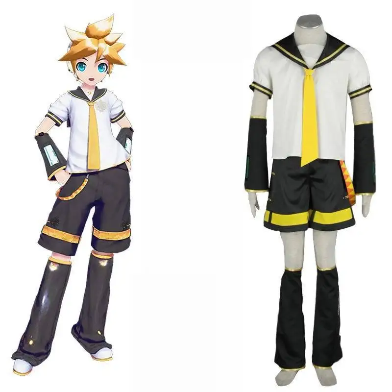 Uniforme cosplay conjuntos de trajes completos espelho twins jk uniforme terno rin len halloween topos + shorts cos roupas femininas