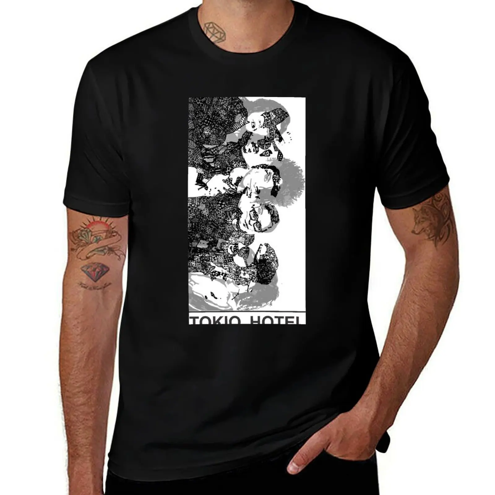 

Футболка Tokio Hotel, футболки для мужчин, винтажные футболки с рисунком аниме, мужские футболки, футболка из 100% хлопка