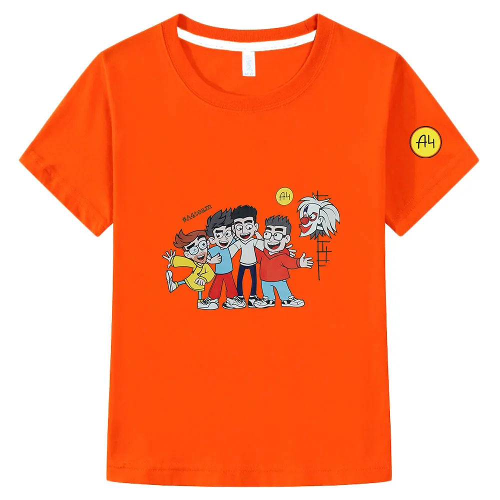 Trẻ Em Мерч А4 Áo Thun 100% Cotoon Merch A4 Trẻ Em Quần Áo Bé Trai Mùa Hè Của Cô Gái Áo Quần Áo А4 Мерч для Детей Nữ Tay Ngắn