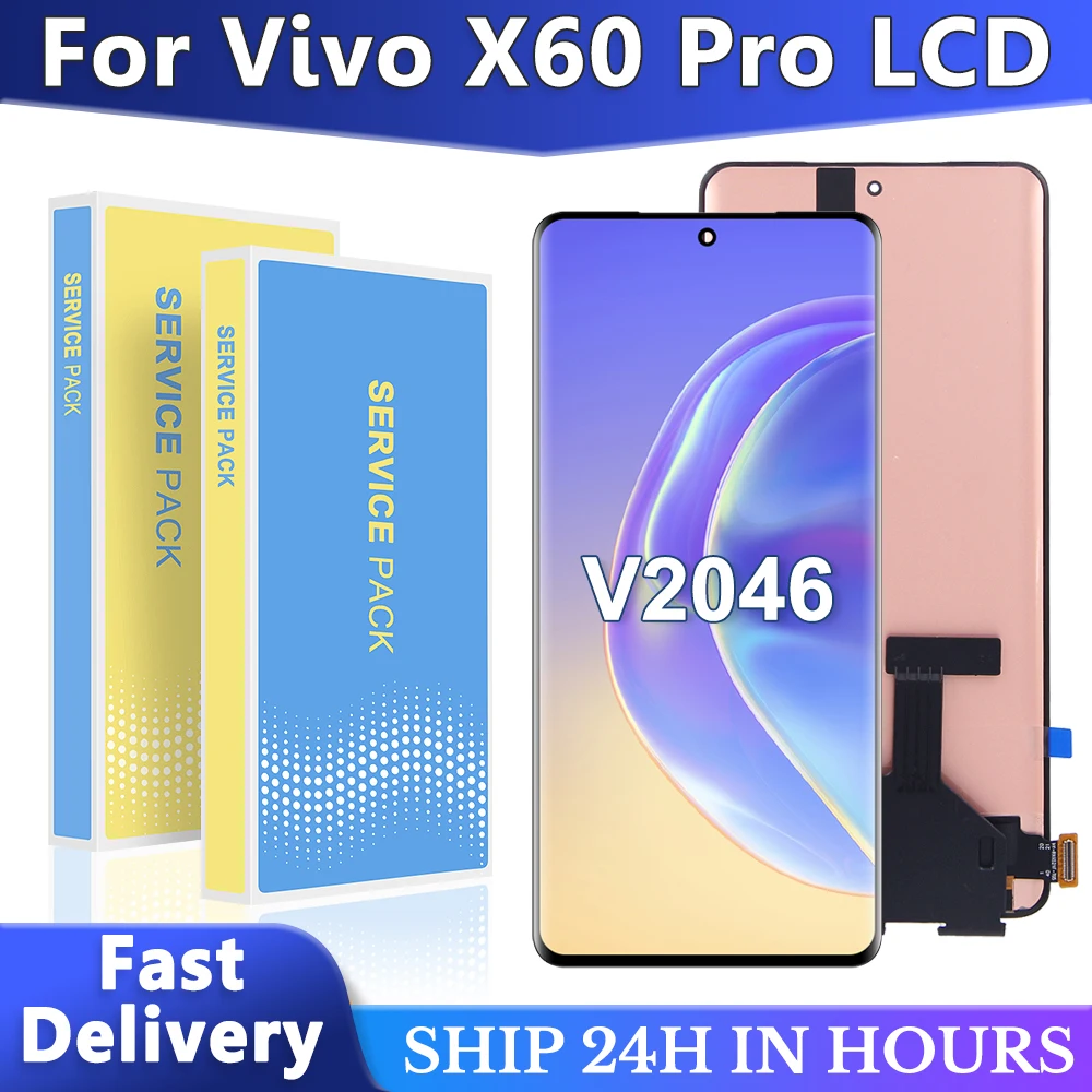 AMOLED For Vivo X60 Pro X60Pro V2046 LCD Display Touch panel Screen sensor Digitizer Assembly Replacement X60Pro Display Screen