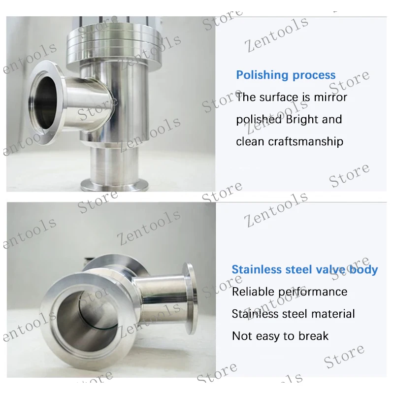 هوائي عالي فراغ يربك صمام 304 الفولاذ المقاوم للصدأ GDQ-J-KF صمام زاوية L نوع صمام التثبيت السريع