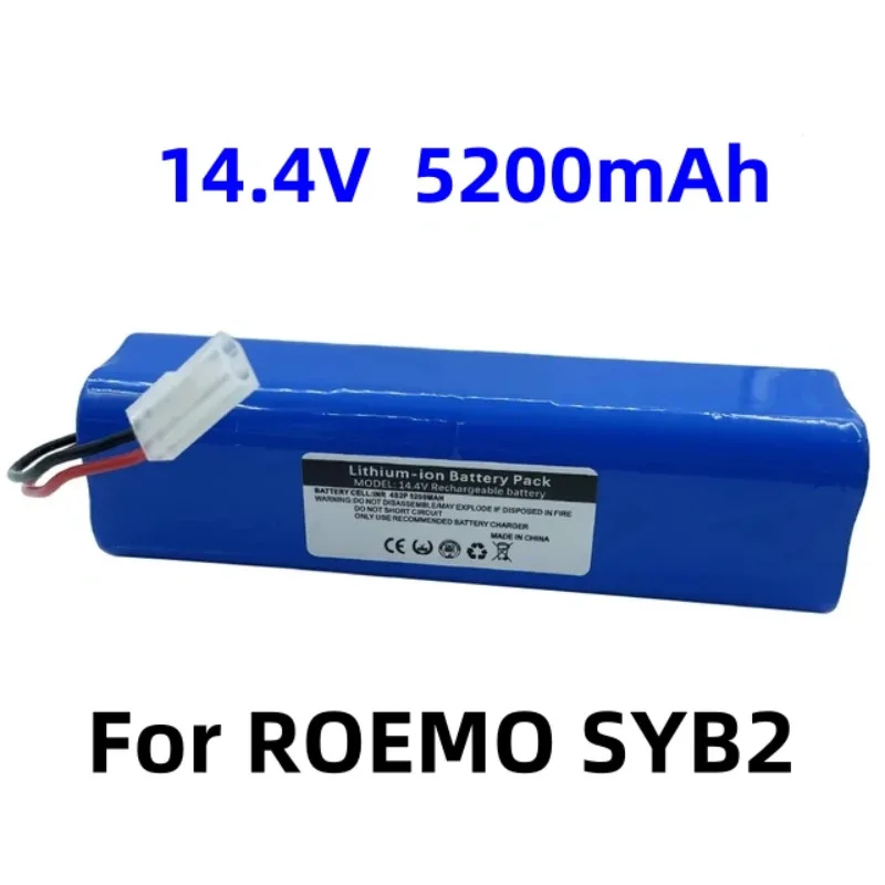 

14.4V 5200mAh Lithium Battery INR18650 M26-4S2P For ROEMO SYB2 Robot Vacuum Cleaner Part Replacement Battery Dropshipping