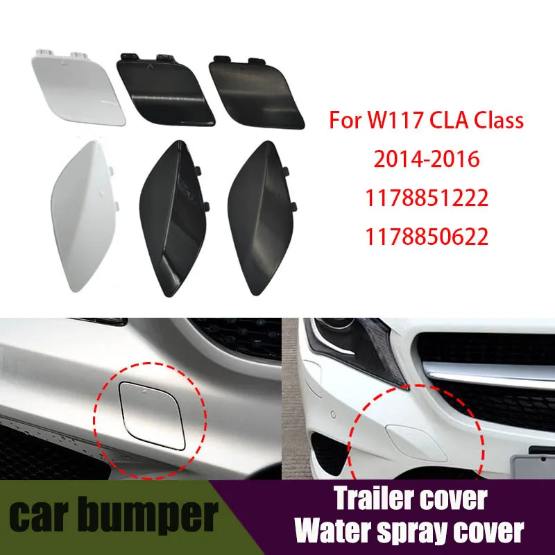

Black White Car Front Bumper Tow Eye Cap Cover For Mercedes W117 Fit for Benz CLA CLA200 CLA220 CLA260 2014-2016 1178850622