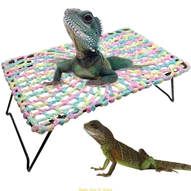 Crocheted Hammock Habitat Climbing Lizards,Geckos Climbing Rectangle Bed