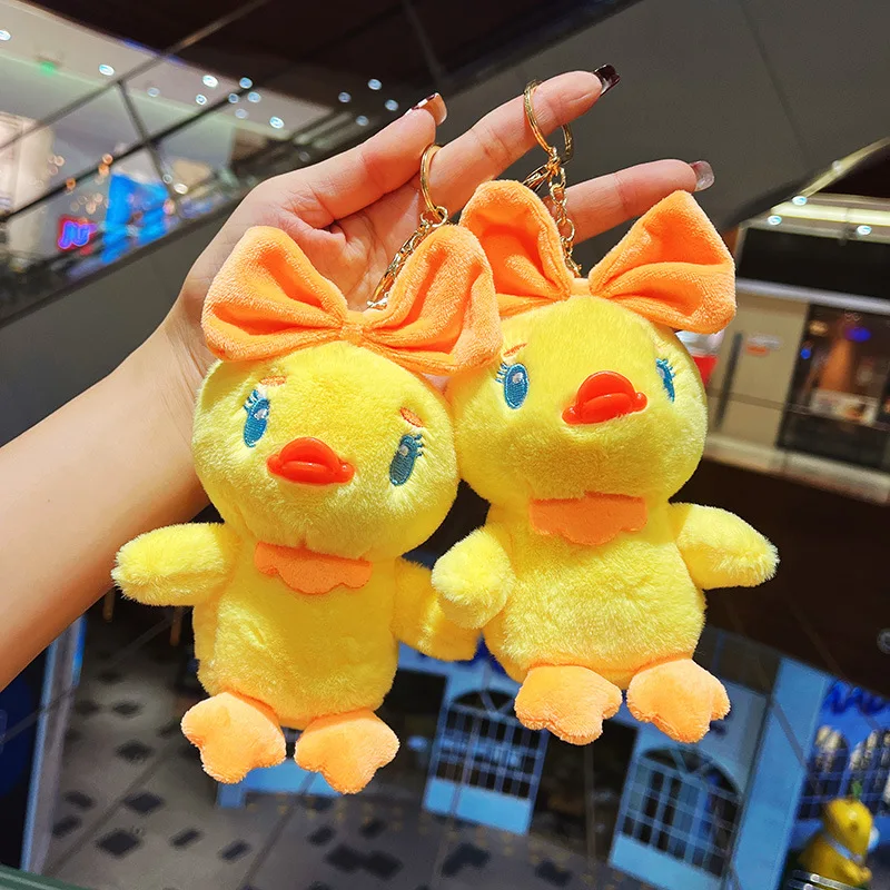 

40pcs/lot Wholesale Cute Big Yellow Duck Keychain Small Doll Pendant School Bag Plush Toys,Deposit First to Get Discount much W