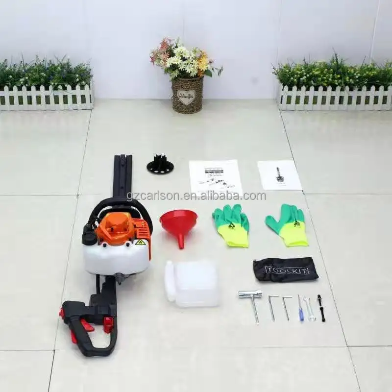 Double blade gasoline garden hedge machine garden bush fence scissors machine single cylinder hedge long pole trimmer