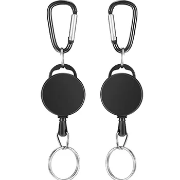 Porte-badge en fil d'acier élastique, porte-carte, ceinture de recul, ABS, bobine rétractable, porte-badge d'identification, porte-clés anti-perte, 1PC