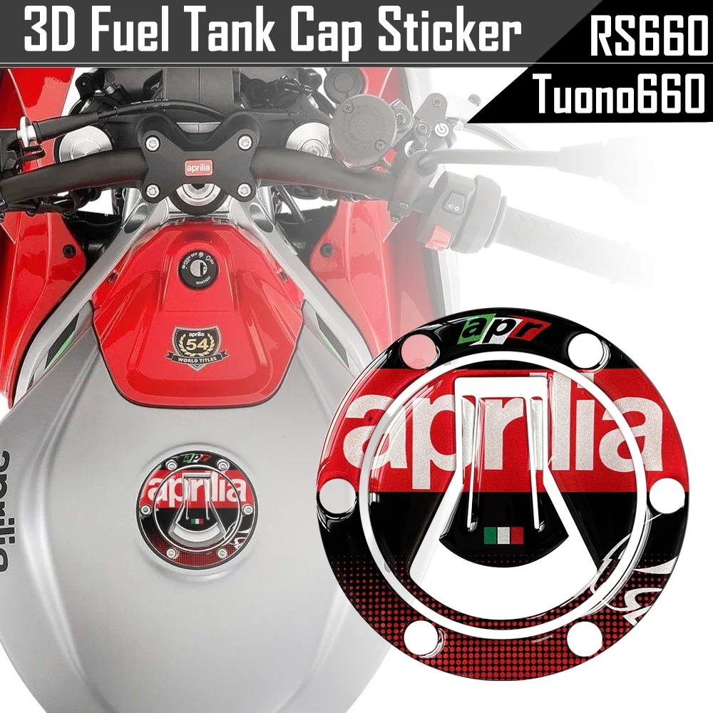 3D Reflective Resin Fuel Tank Cap Protector Stickers Motorcycle Motor Bike Decals Accessories for Aprilia RS 660 tuono 660 rs660