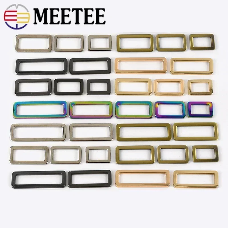 10Pcs Pierścień do torebki na pasek Pasek z taśmą Metalowe klamry Pętla Plecak Kwadratowe pierścienie D Zapięcie klamrowe DIY Naprawa rzemiosła skórzanego