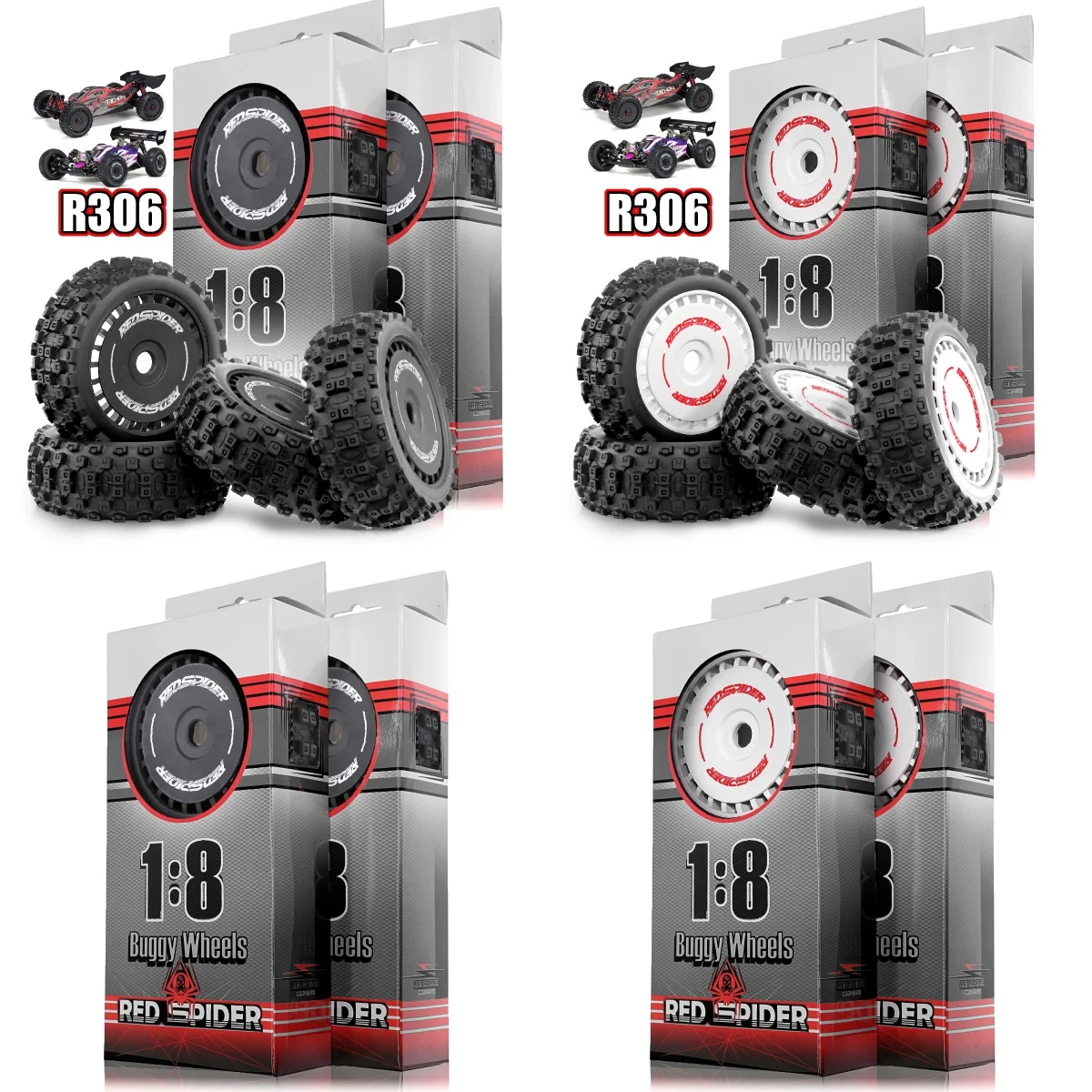 RS Red Spider 1/8 Vehículo todoterreno ARRMA Typhoon TRAXXAS Jato Feishen Thunder Neumáticos de hilo pesado R306
