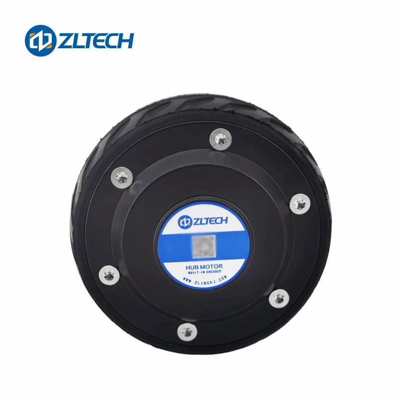 

ZLTECH 4inch 24V 100W 50kg Load Single Shaft Double Rubber Tire in Wheel Hub Servo Motor with 1024-wire Encoder for