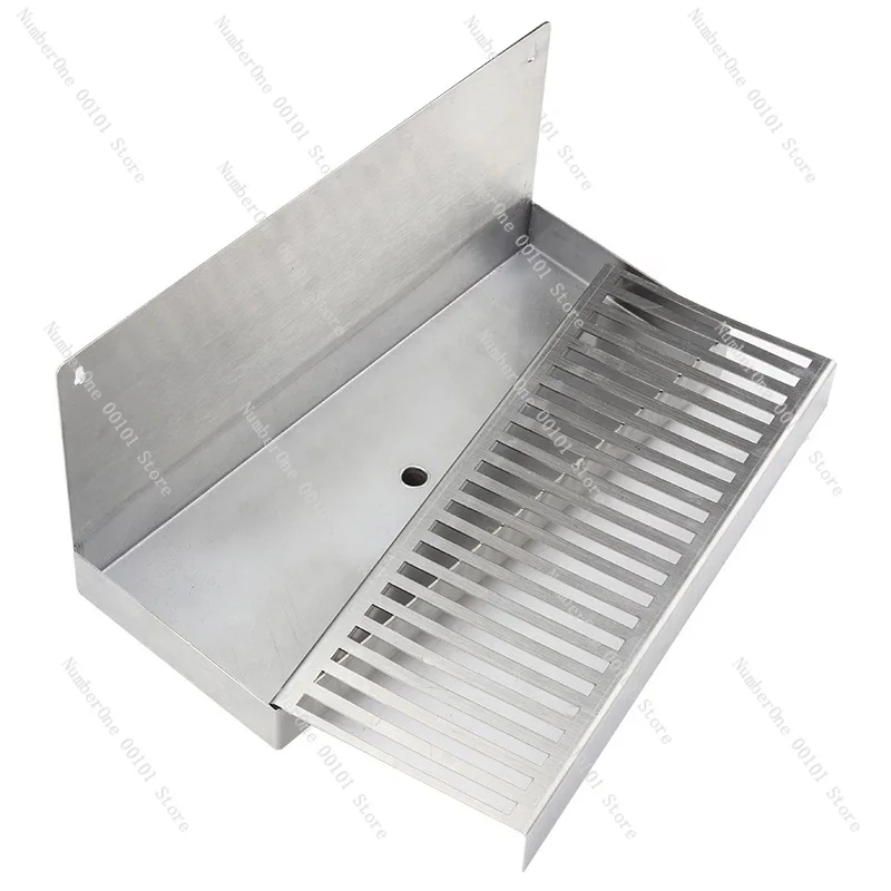 Stainless Steel 304 Drip Tray Mount Beer Drip Tray with Drain Hole Craft for Home Brewing Bar Tool