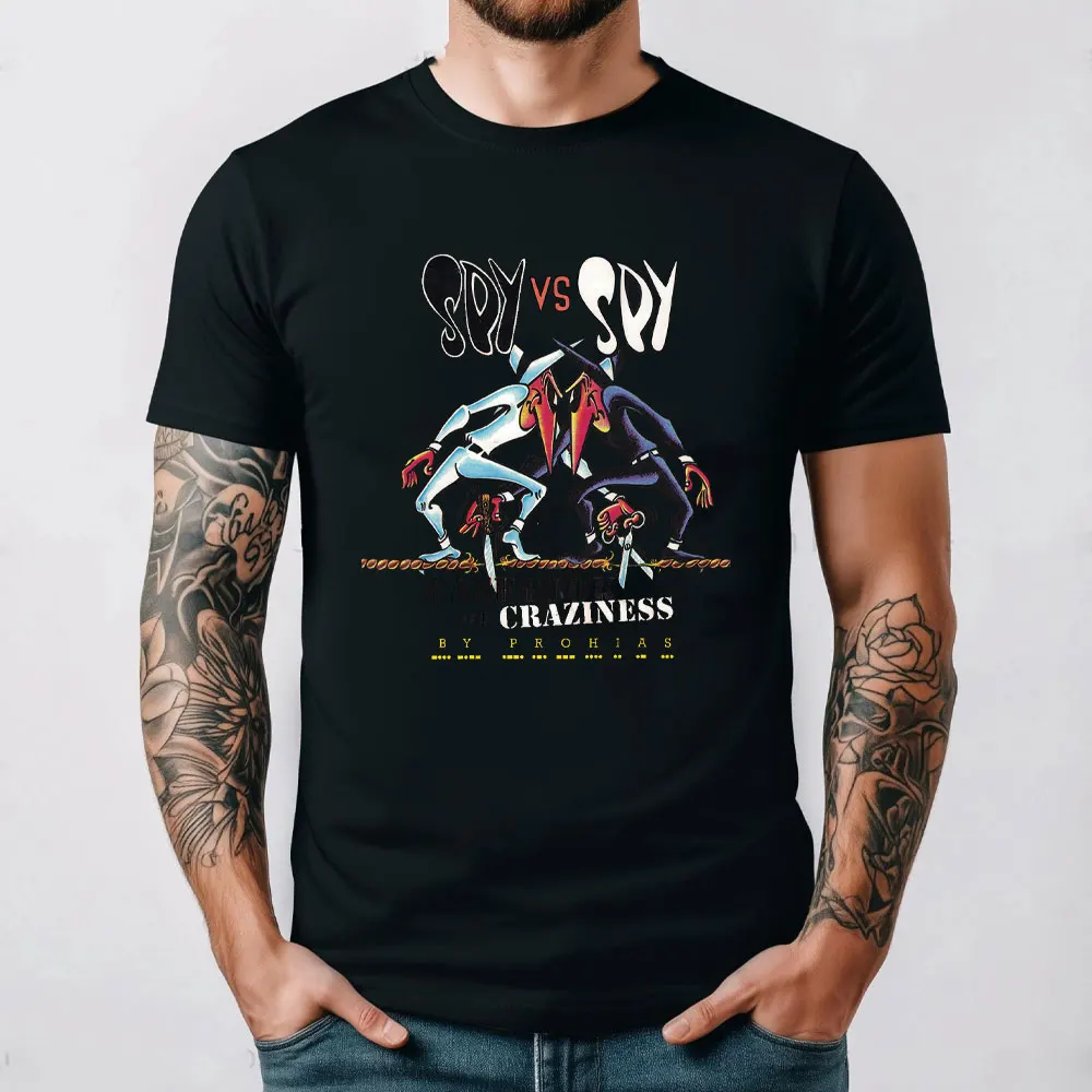 1980s vintage clássico espião vs espião quente nova camisa engraçado impressão unisex gráfico t camisas verão algodão o-pescoço t camisa streetwear topos