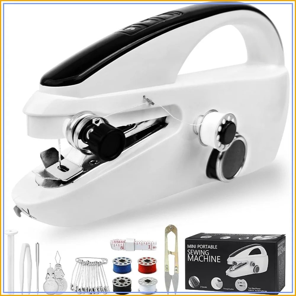

Hand Held Sewing Machines for Beginners, Hemming with Test Fabric, Easy to Use Heavy Duty Rechargeable Cordless Sewing Machine for Adults, Women