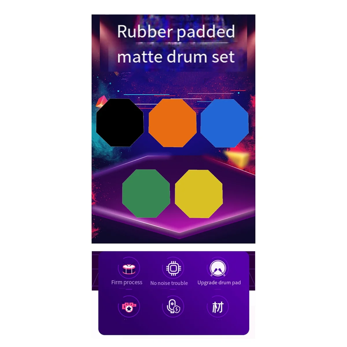 AUU-Practice Drum Pad for Drumming Double Sided Silent Practice Drum Pad Snare Practice Pad Green