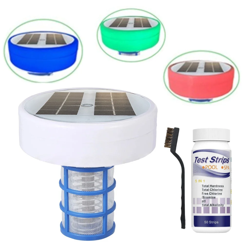 

﻿ Chlorine-Free Sun Shock Water Purifier 85% Less Chlorine Solar Copper Pool Ionizer Auto Switch RGB Night Light Up To 35000 Ga