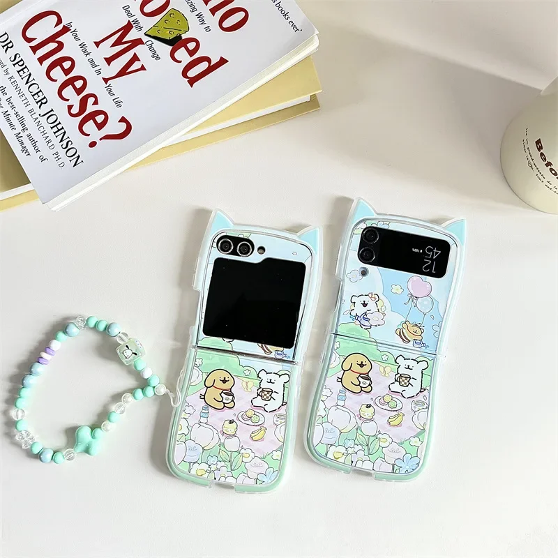 Dog Picnic Phone Case for Samsung Galaxy Z Flip 6 5 4 3 Protective Back Cover for ZFlip4 ZFlip5 ZFlip6 Case