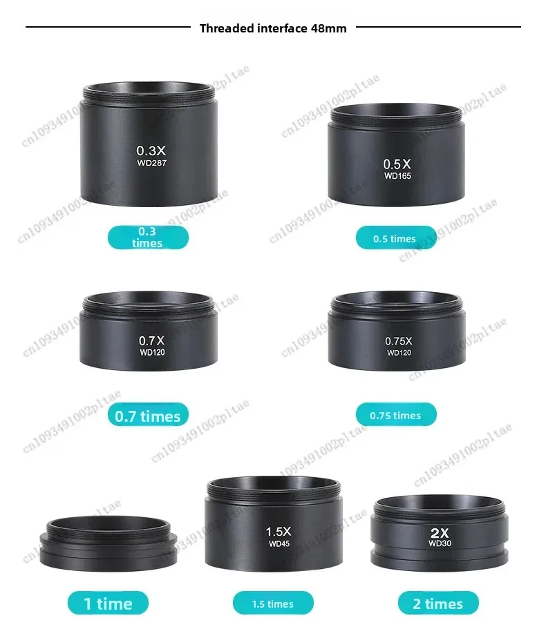 1 pièce Lentille de grossissement assistée par microscope, Lentille de grossissement pour caméra industrielle, Lentille d'objectif 0.7X 0.5X 2X, Lentille anti-huile 1X, Lentille anti-explosion