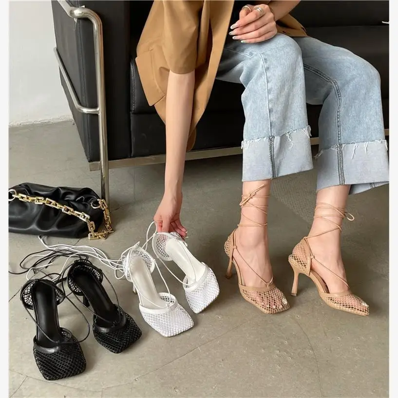 

2023 Women's High Heel Sandals Cross Strap Fashionable Plastic Upgraded Version Comfortable Fit High Heels for Women