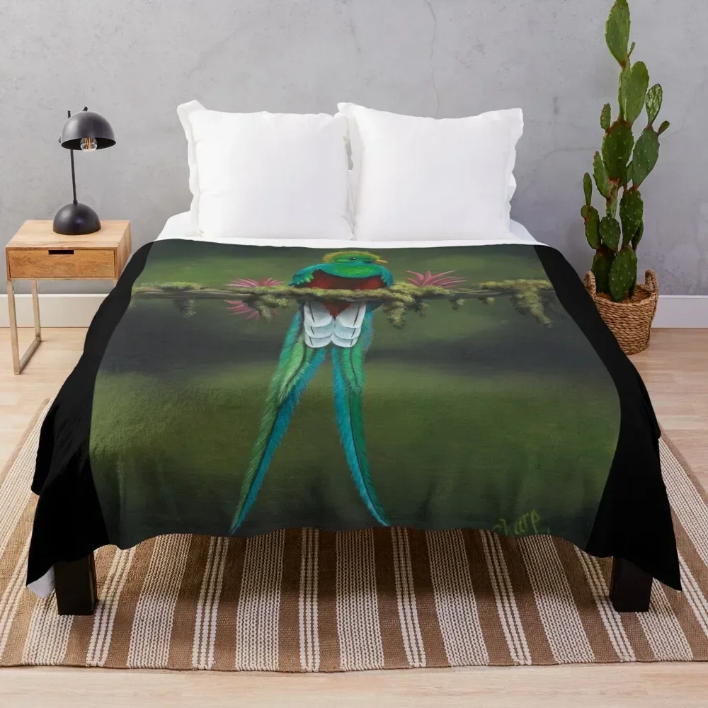 

Resplendent Quetzal Throw Blanket Plush Retros christmas decoration Travel Blankets