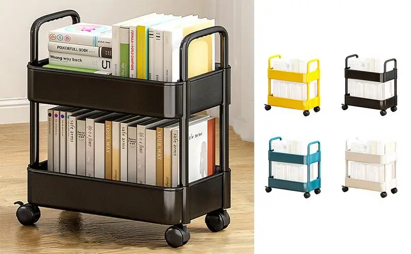 2 Tier Rolling Storage Cart On Wheels With Large Space Multifunctional Trolly Storage Organizer Rack For Kitchen Home Accessory