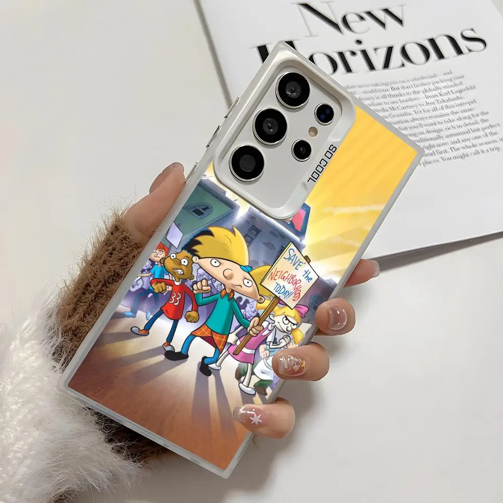 Ehi Arnold! Custodia per telefono per Samsung Galaxy S25 Edge S24 S23 S22 S21 S20 Custodia per telefono argento colorato in silicone ultra