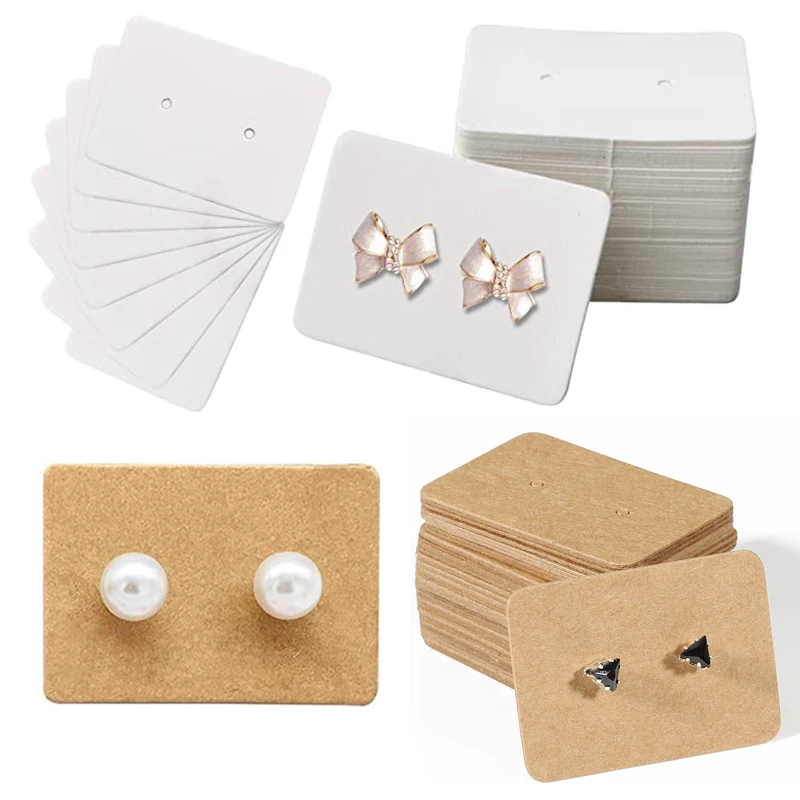 50/100pcs 2.5x3.5cm Earrings Display Cards Ear Studs Card Paper Price Tag Cardboard for DIY Handmade Earring Jewelry Packaging