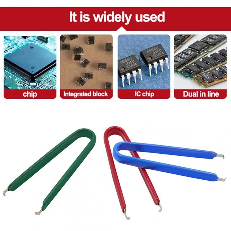 IC Extractor U Type Tweezers Mobile Phone Repair Tool Chip Electronic Component Parts Extraction Removal Puller Maintenance Tool