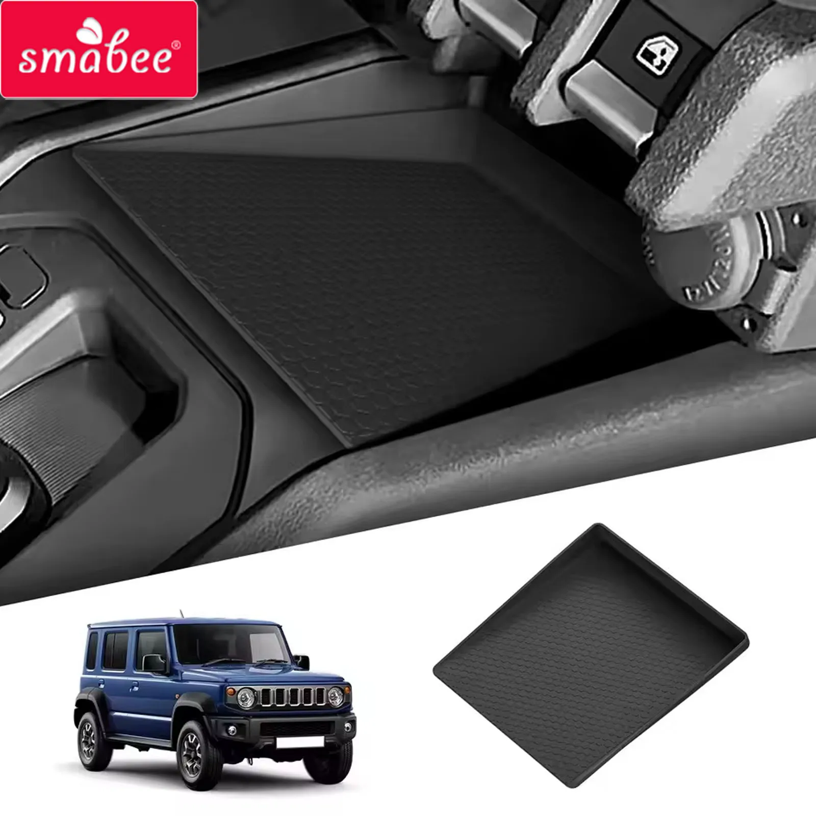 Para suzuki jimny 2024 2025 console central caixa de armazenamento bandeja central almofada organizador estiva arrumação acessórios interiores do carro preto