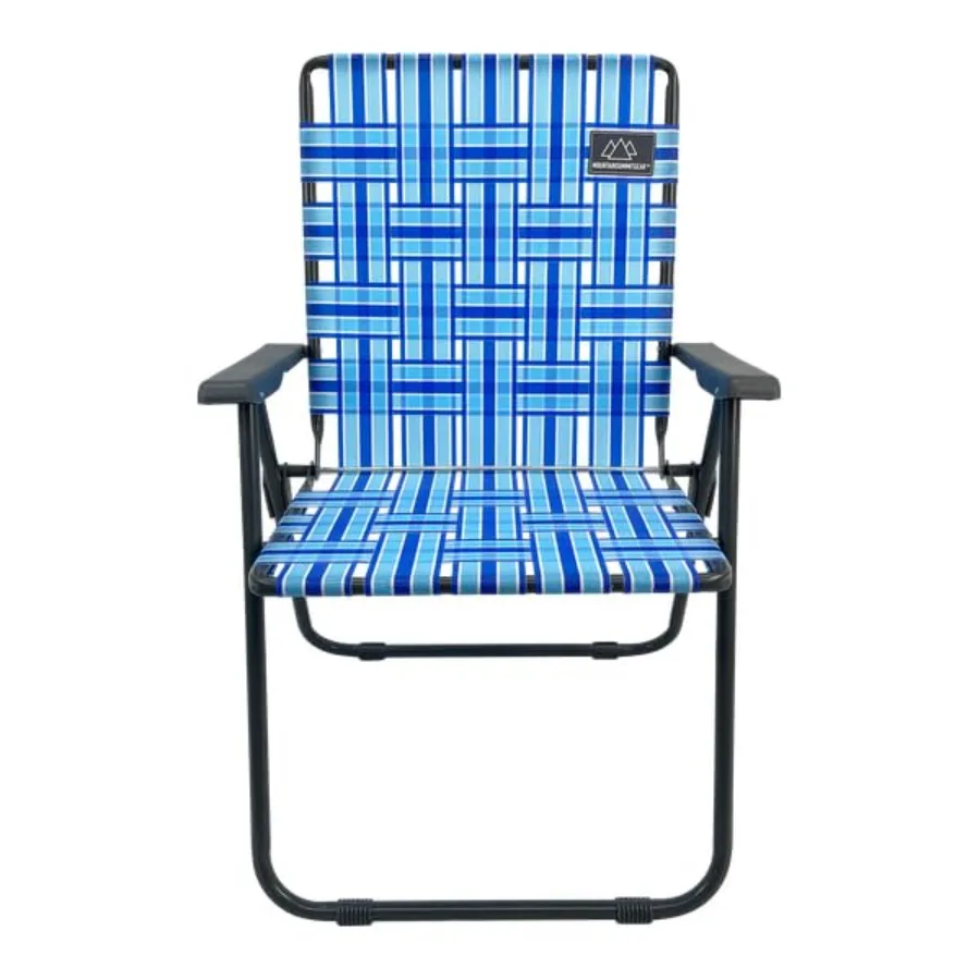 

Retro Webbed Camping Chair - Lightweight Foldable Durable Steel Frame 300lb Ccity Vintage Stripes by Caddis Sports 1 Ocean Blue