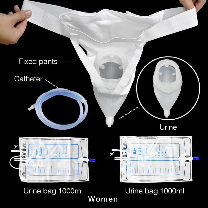 High Quality Male Female Old Soft Silicone Urine Collector Hemiplegia Breathable Urinary Incontinence Disabled Urine Bag 1000ml