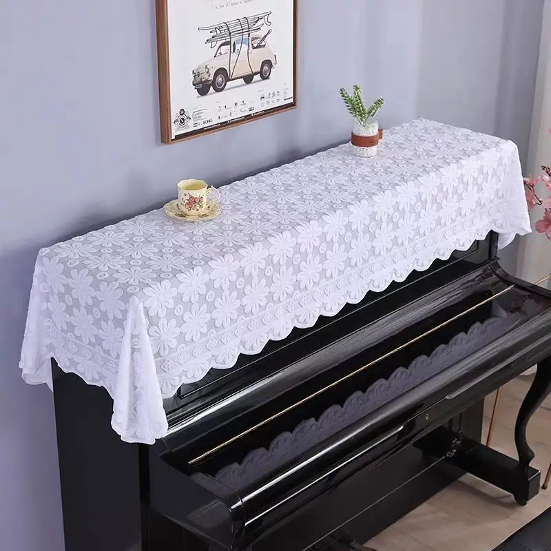 

Lace Piano Covers Dust-proof Household Furniture Electronic Digital Pianos Protective Cover Upright Piano Dust-cover Decoration