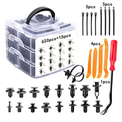 300/620Pcs Car Fastener Clips Mixed Car Fasteners Door Trim Panel Auto Bumper Rivet Retainer Push Engine Cover Fender Clip