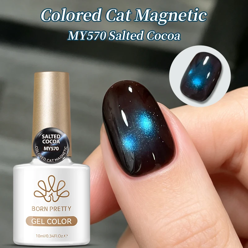 BORN PRETTY 10ml Farbiger Katzen-Magnet-Gel-Nagellack Herbst Dunkelblau Burgunderrot Rosa Magnet Soak-Off UV-Gel Nagelkunstlack – Detail 3