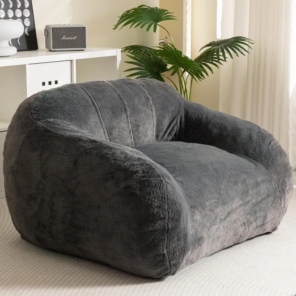 Giant Bean Bag Chair for Adults, Big Comfy Sofa Chair for Bedroom Living Room, Bean Bag Lazy Chair for Adults with Armrests