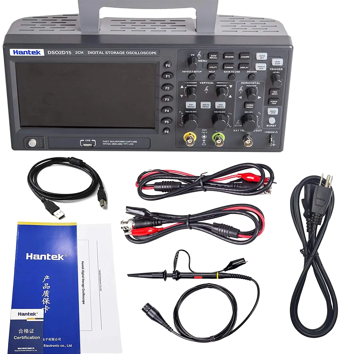 Dso2d15 Digital Oscilloscope Meter Desktop Oscillograph Oscillometer 7 Inch Tft Lcd Screen 2ch+1ch Channels