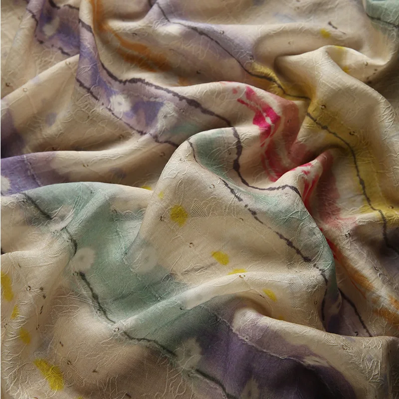

Colorful striped jacquard gradient Tencel fabric soft and smooth 150cm wide clothing home décor designer fabric high quality