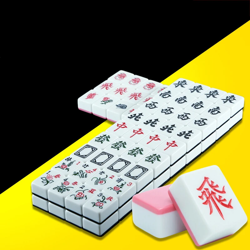 

Hot Melamine Mahjong set malaysian three-player mahjong 84pcs high quality Safe strong Funny Family Table Board Game playing P32