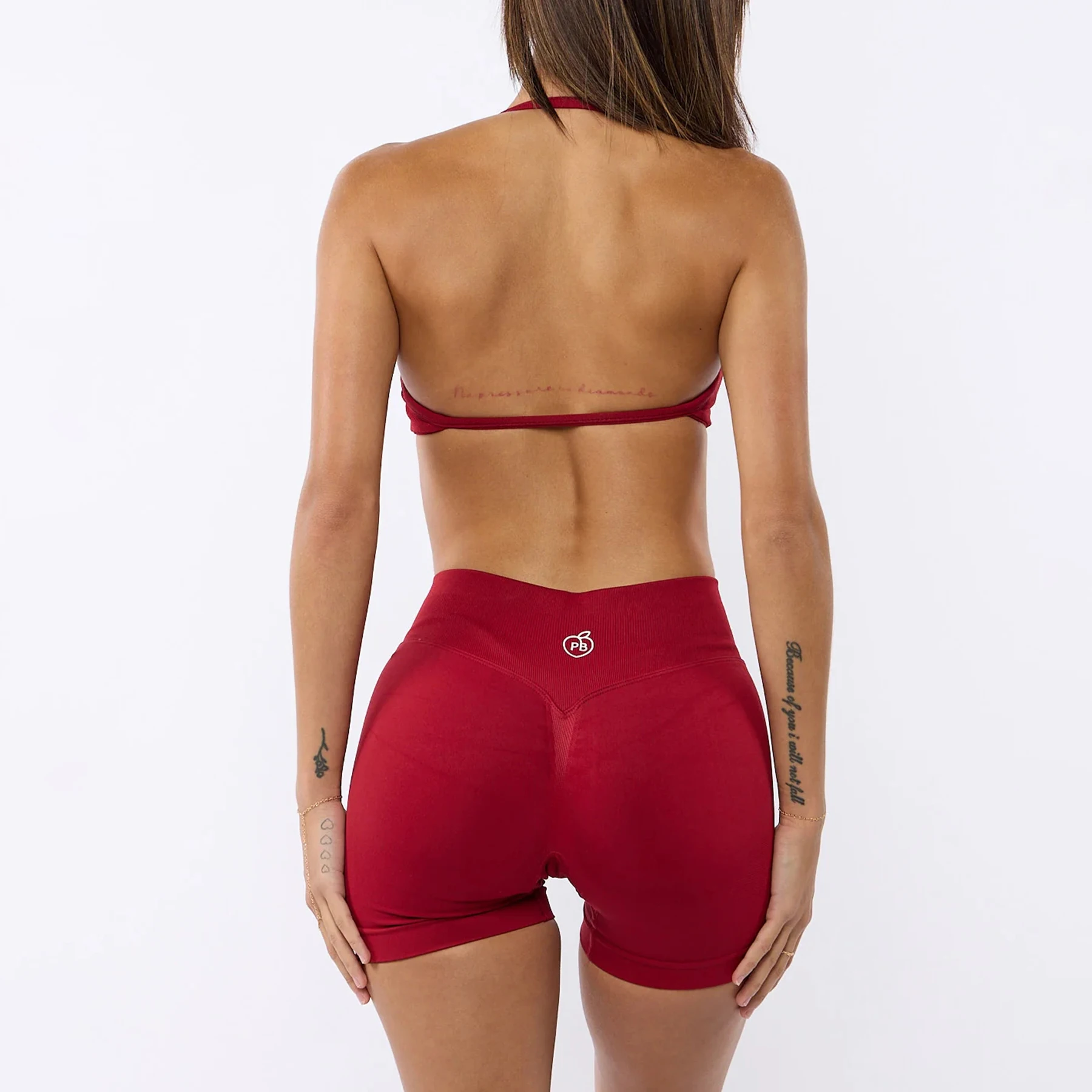Bum Impact Bra and Shaping Short Set Women Backless Bra & Sports Shorts Sexy Female Seamless Yoga Sportswear Underwear Clothes