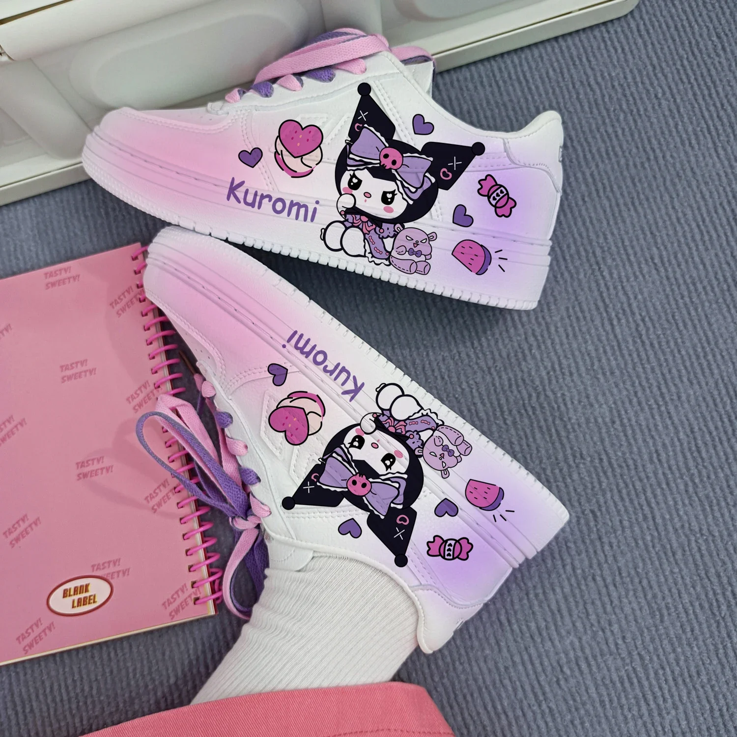 New cartoon Kuromi   princess cute Casual shoes soft sports shoes for girlfriend gift EU size 35-44