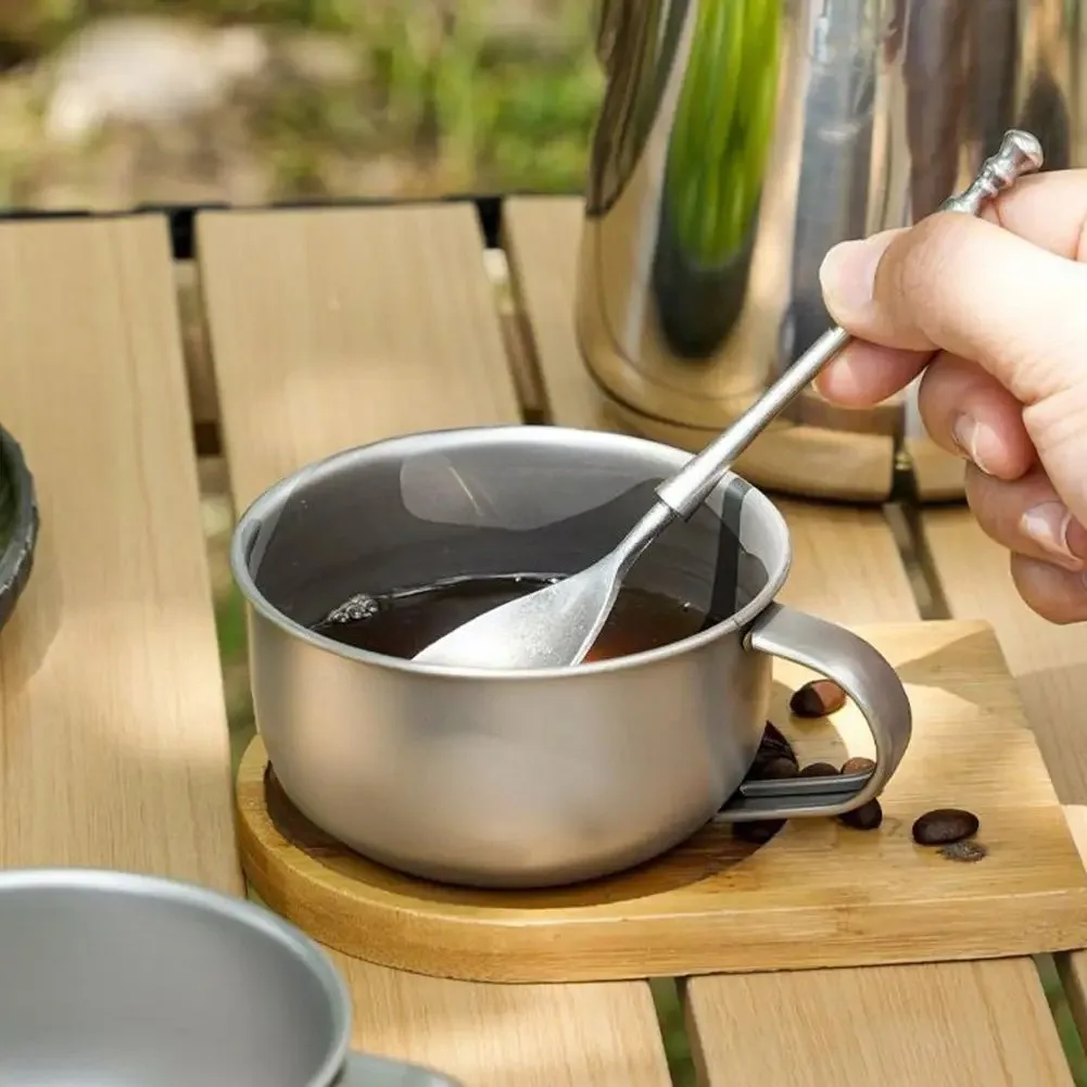 MINI Camping-Wasserbecher aus Titanlegierung, tragbarer Tee- und Kaffeebecher, Outdoor-Küchenausrüstung, Bergsteigerbecher 80/220ml – Detail 3