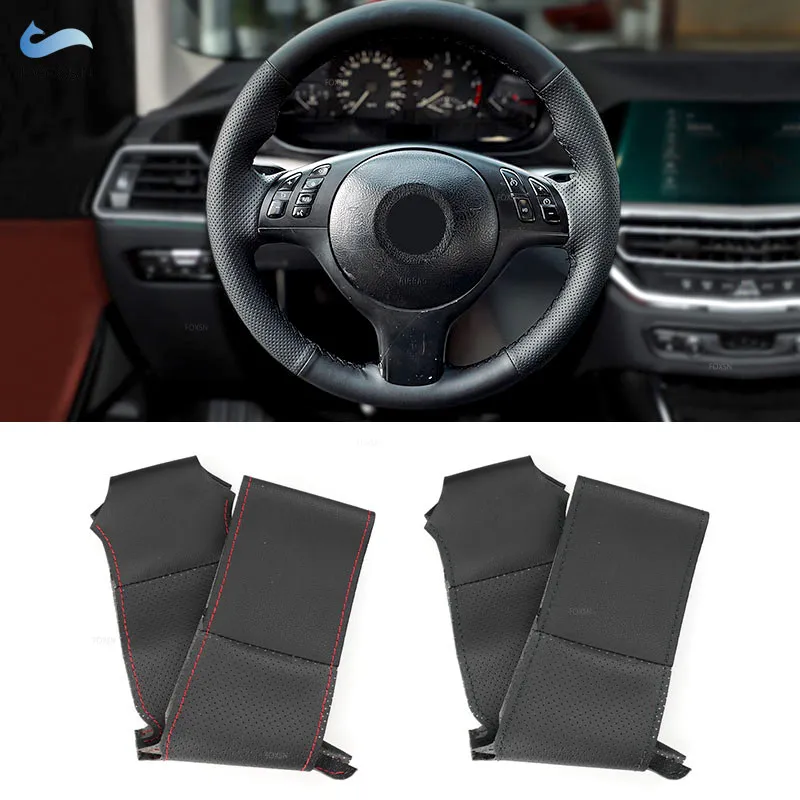 Do BMW M Sport M3 E46 M5 E39 Pokrowiec na kierownicę do wnętrza samochodu Ręcznie szyta perforowana skóra z zestawami igieł i nitek