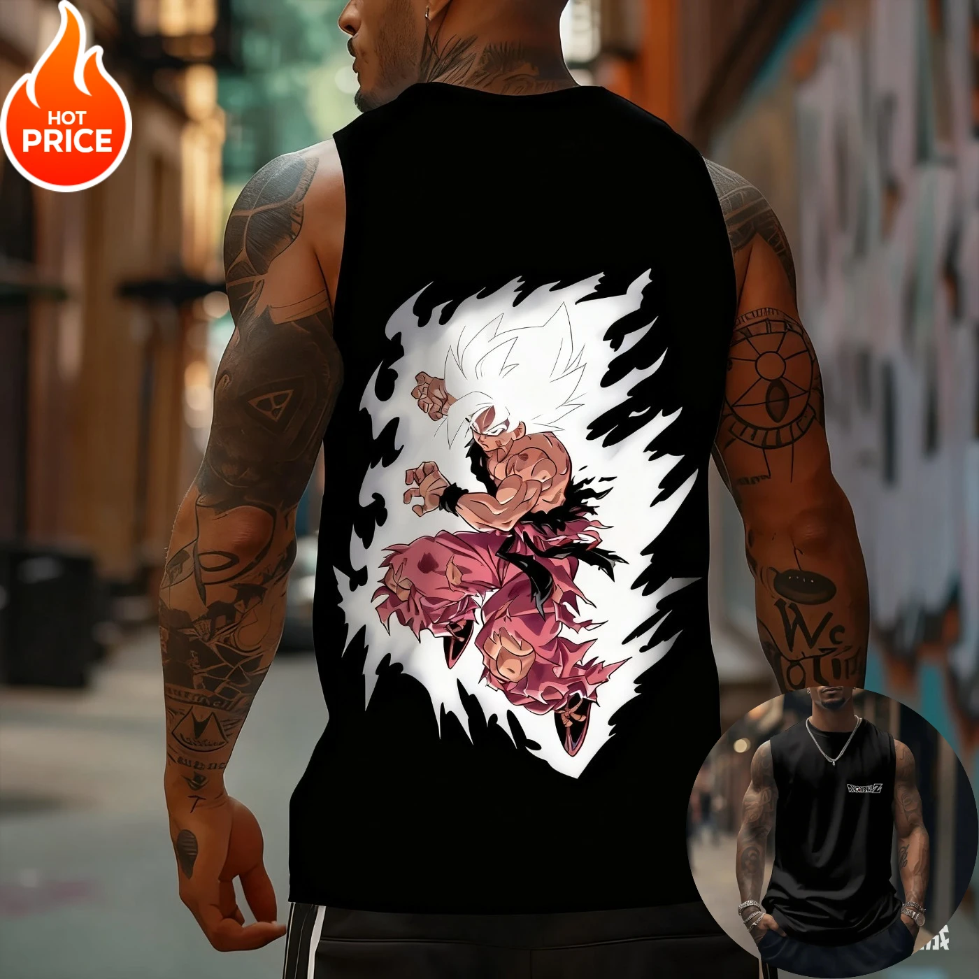 

Super Saiyan Anime Dragon Ball Super Son Goku Harajuku Spring Summer Tank Top Casual Sports Fitness Cotton Sleeveless Shirt Y2K