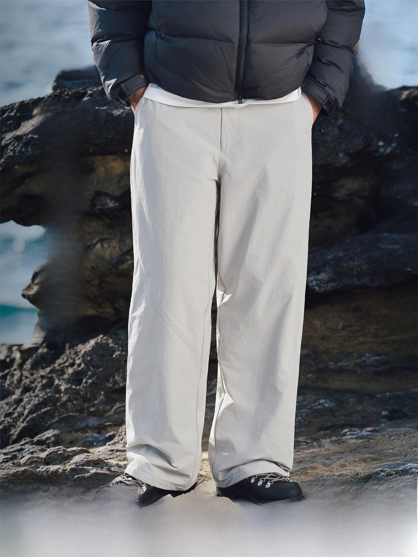 

Resti Gold Label Thiened Cotton Pants Men's Casual Winter Trousers Primaloft Warmth Straight Leg Zipper Closure Leisure P...
