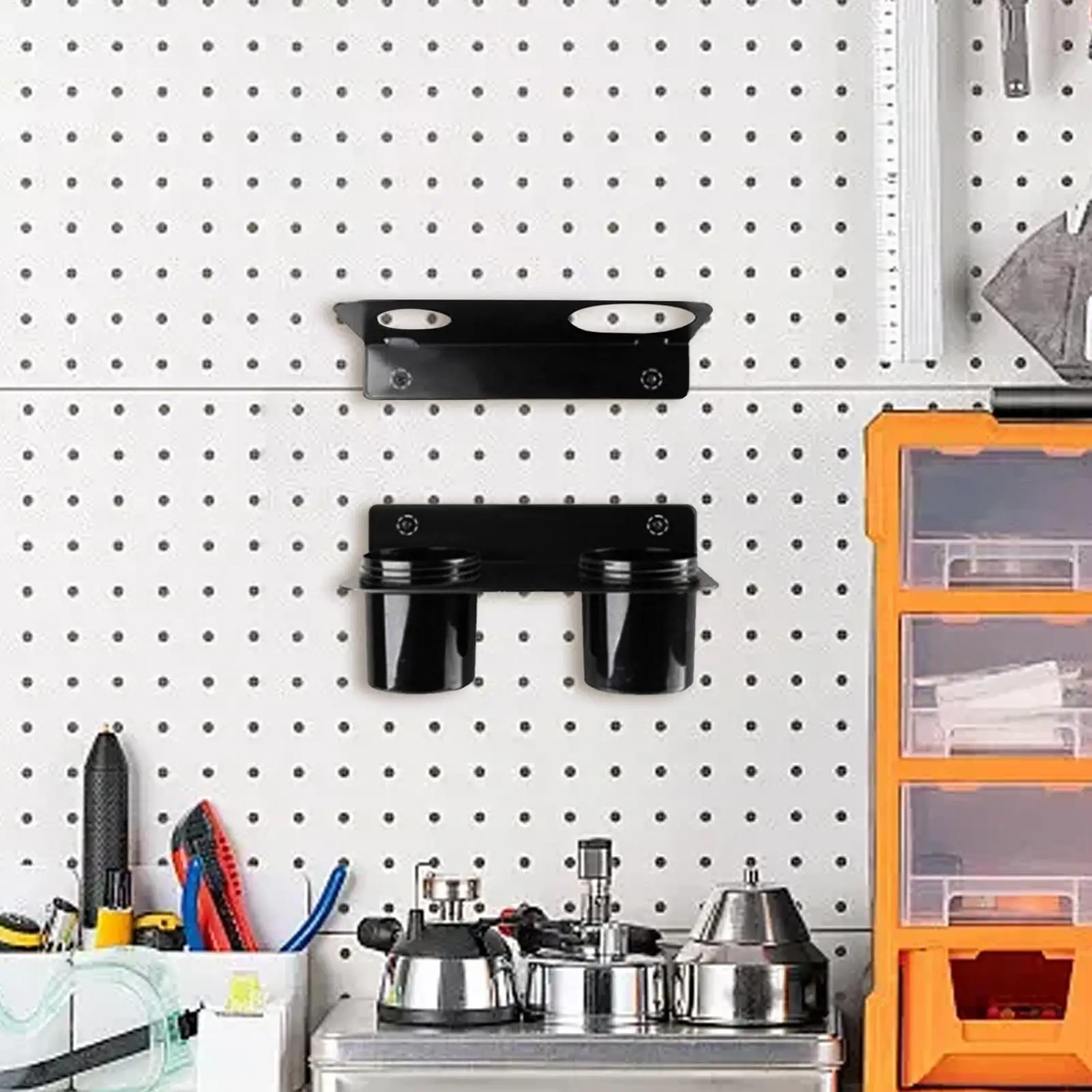 

Oil Funnel Stand 2 Pieces Wall Mount Fluid Holder Coolant Organizer Wall Mount For Workshop Trailer Garage Shed Breakroom Home