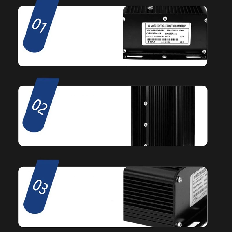 Square Wave Controller 48-72V 80A 5000W Electrics Bike Scooter Engine Motor Hall Sensor Lithium Conversion Controller