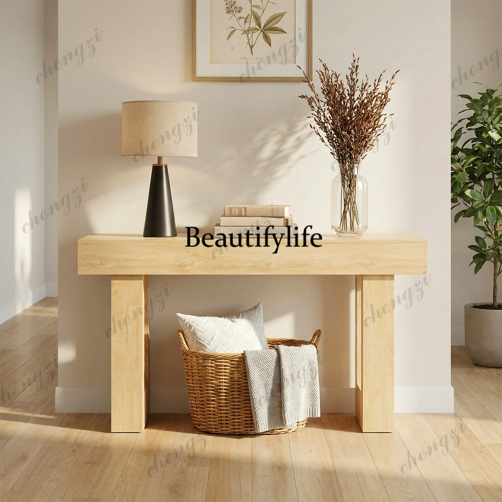 z331 JHK 63IN Sofa Table Narrow Console Table Wooden Entryway Table Space-Saving Heavy Duty 155lbs Capacity for Living Room