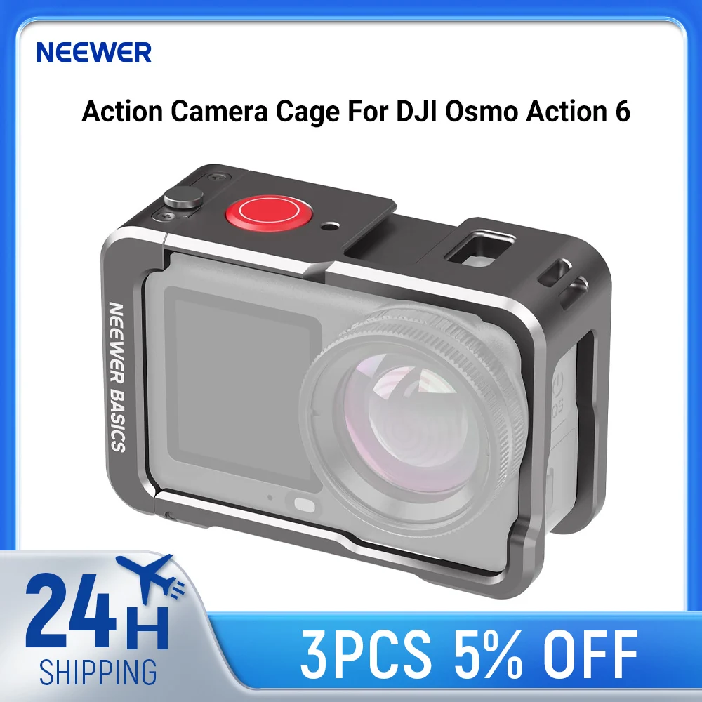 

Кейдж для экшн-камеры NEEWER Basics для DJI Osmo Action 6, защитный расширительный корпус из алюминиевого сплава