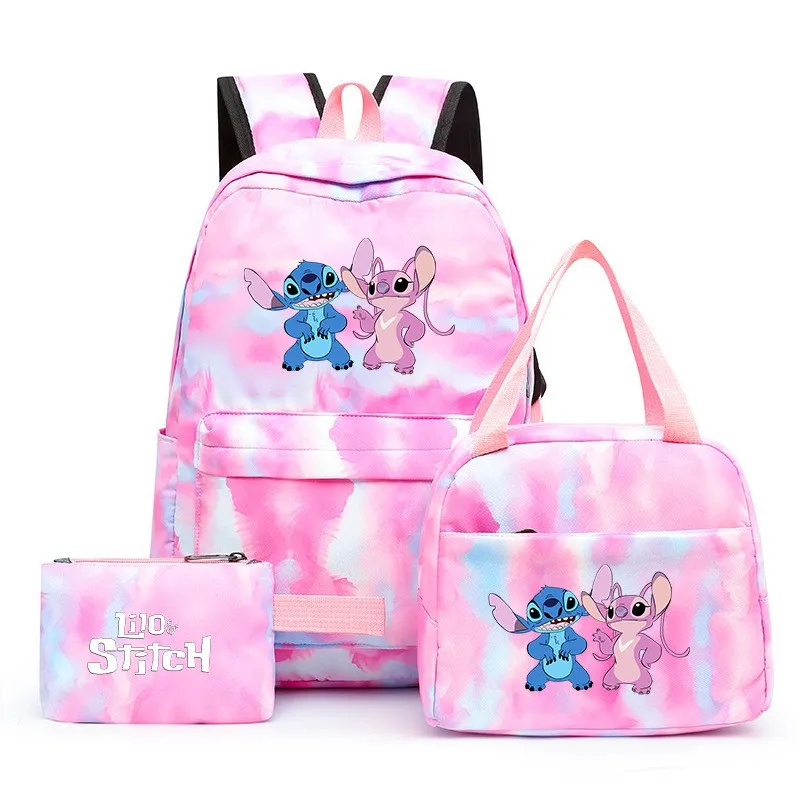 Stitch Three Piece Backpack Student Backpack Lunch Bag Three Piece Set For Men And Women Unisex Style Birthday Gift